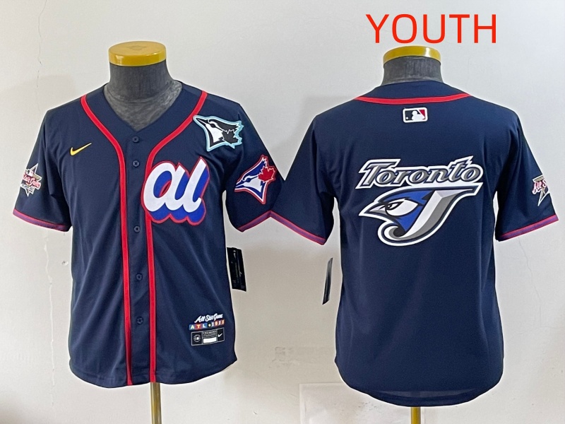 Youth 2025 Toronto Blue Jays blank dark blue 2025 MLB All Star Nike  Jersey style 6->youth mlb jersey->Youth Jersey